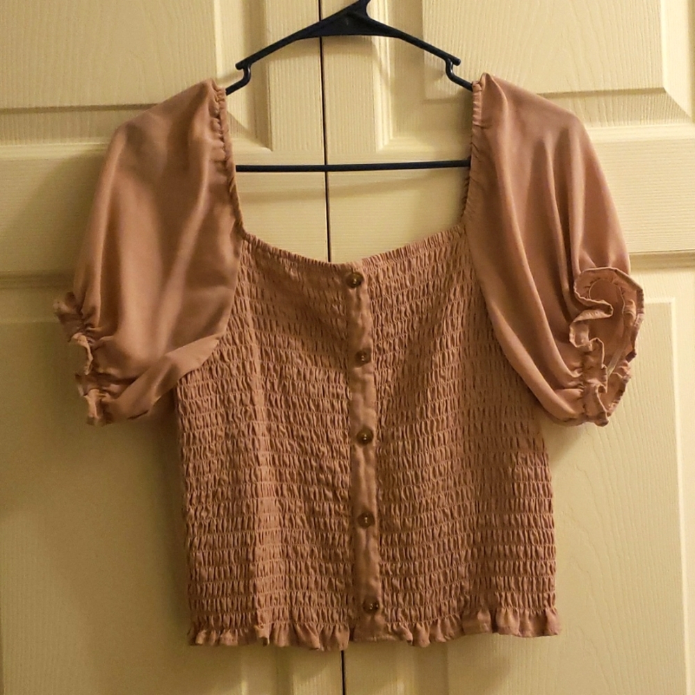 Light mauve crop top, size L, brand No Boundaries